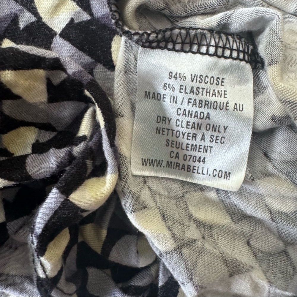 FRANCO MIRABELLI Vintage Y2K 1/4 Zip Graphic Print Jersey Knit Stretch Top Tee M - Picture 7 of 13